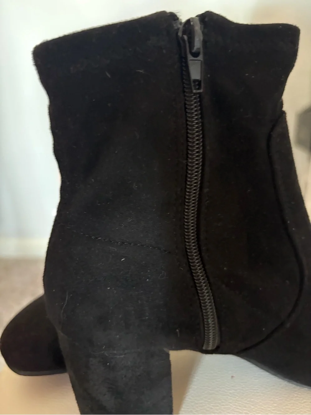 Rachel Zoe Black Suede Sock Ankle Booties with Block Heel